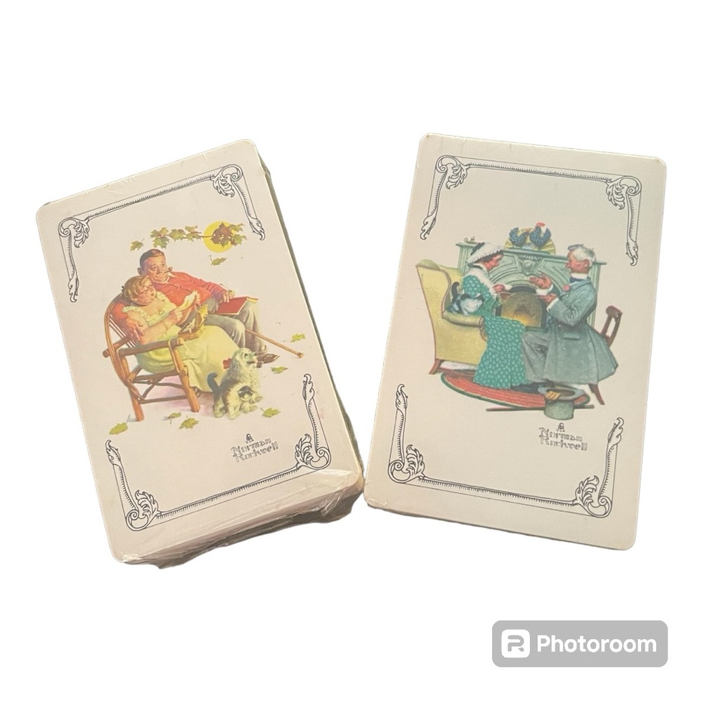 2 decks of Norman Rockwell Playing Cards still wrapped in original plastic